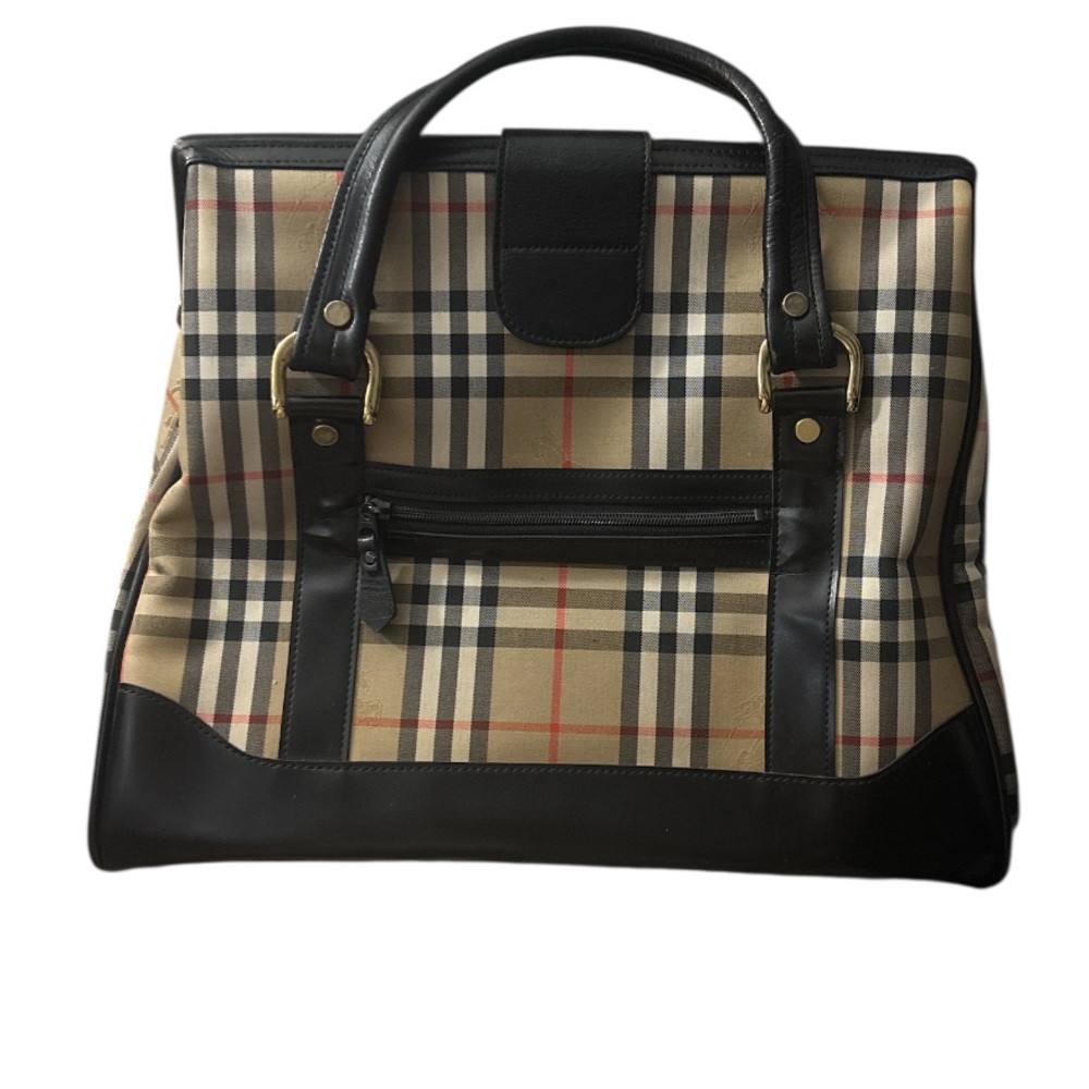 Burberrys Duffel Bag with Signature Plaid/COA - Picture 2 of 11
